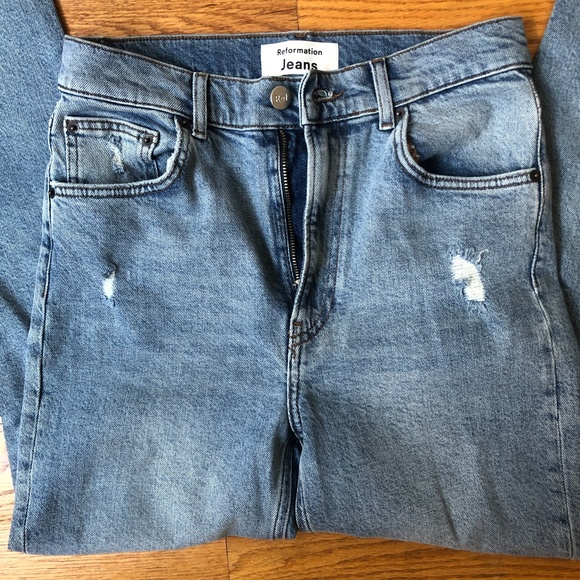 REFORMATION Miami Destroyed High Rise Distressed Skinny Jeans | Size 28 - Picture 3 of 9